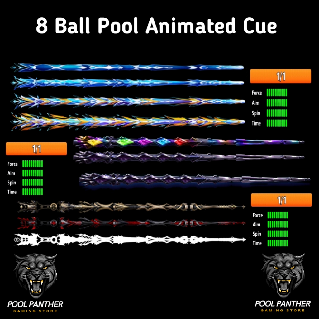 8 ball pool animated cues